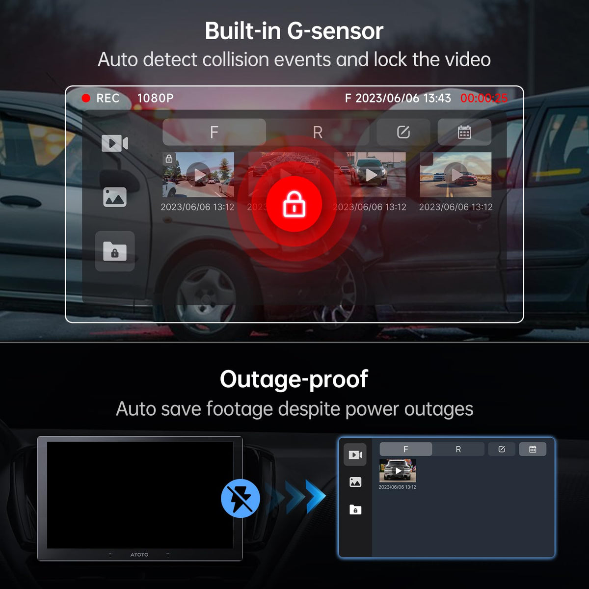 ATOTOZONE screen with GPS playback showing tracked route and location benefit