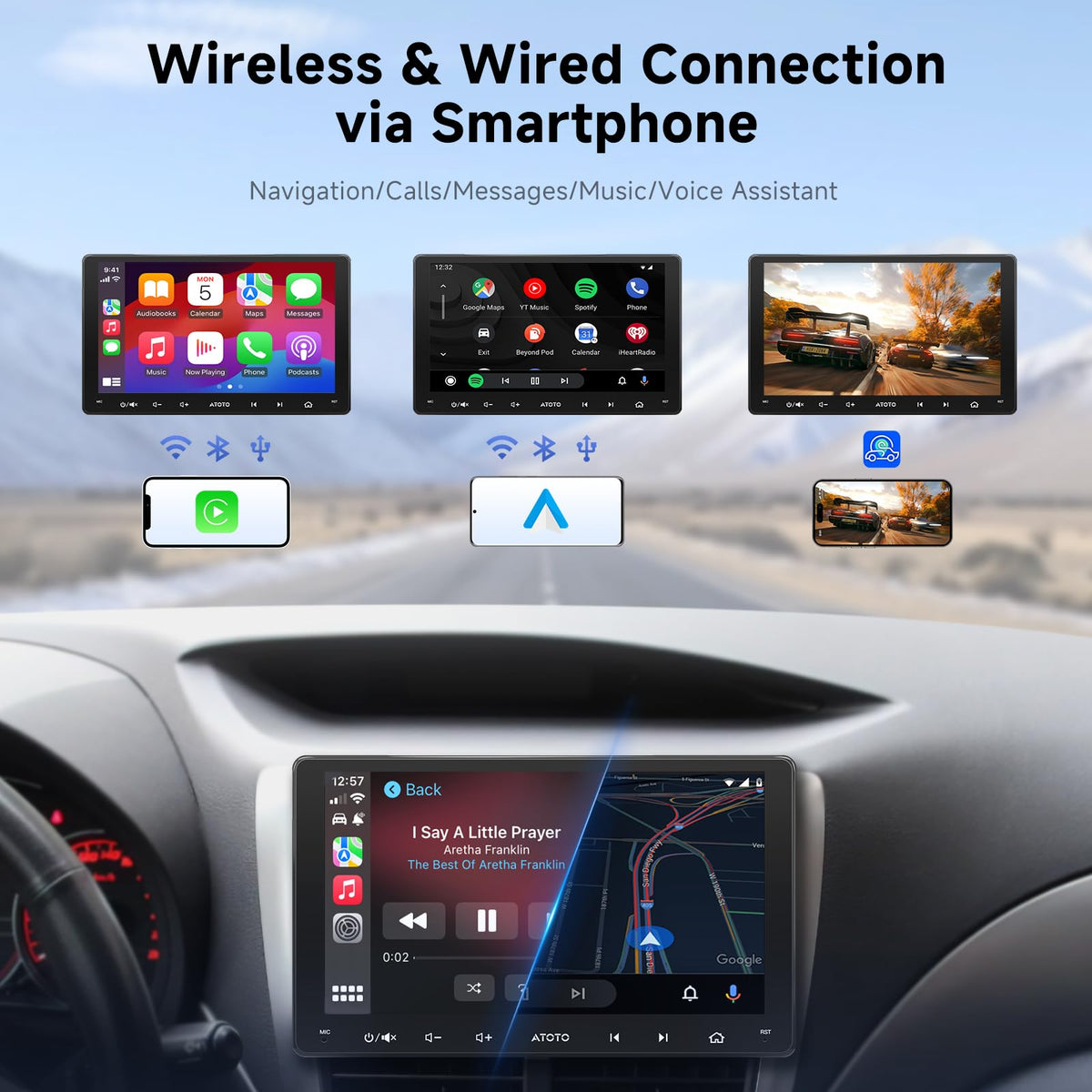 ATOTOZONE LRV backup camera with 140-degree view and night vision.