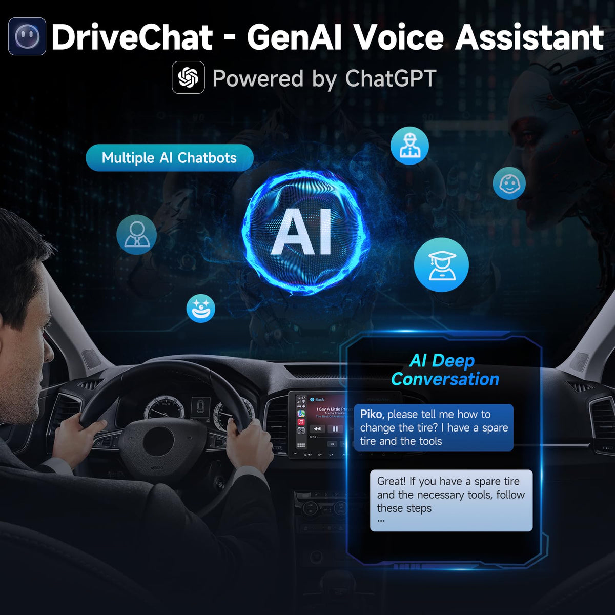 ATOTOZONE DriveChat AI assistant offering natural voice control in the car.