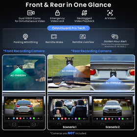 ATOTOZONE dual 1080P cameras capture front and rear footage for safer parking.