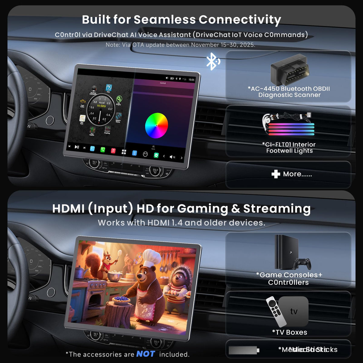 ATOTOZONE vehicle data integration showing steering wheel and gauges compatibility