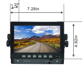 ATPTK 7-Inch color monitor mounted for easy driving maneuvers