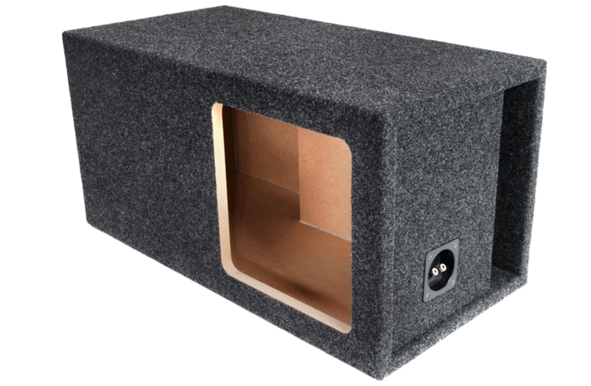 Atrend 12-inch SPL vented enclosure for Kicker L5/L7 with airtight construction and deep bass potential.