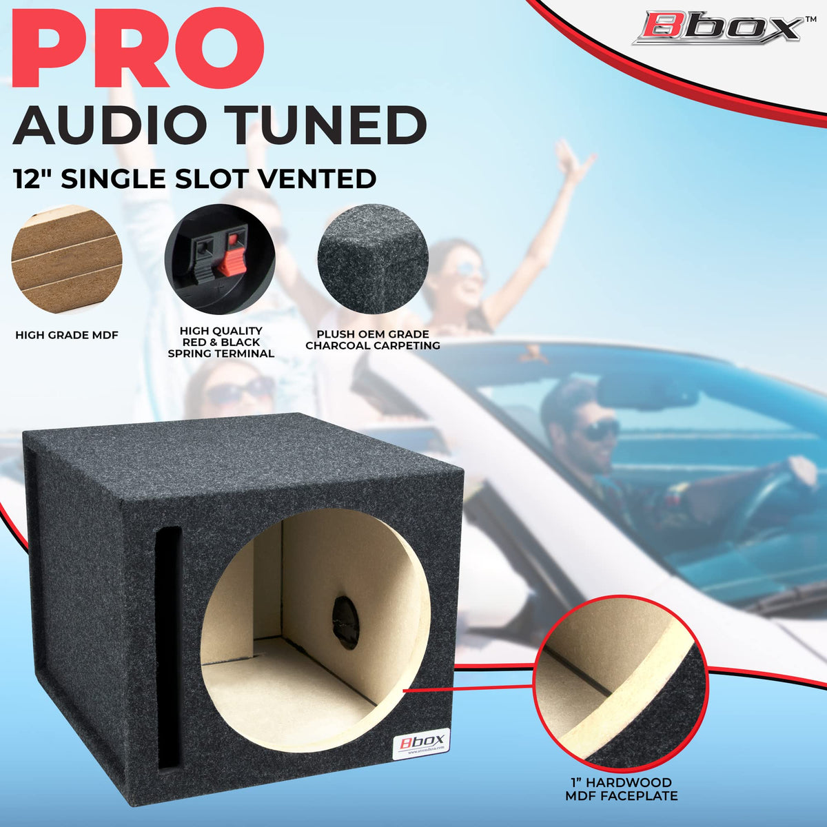 Atrend Bbox 12SVSC high-grade MDF construction supports solid frequency response.