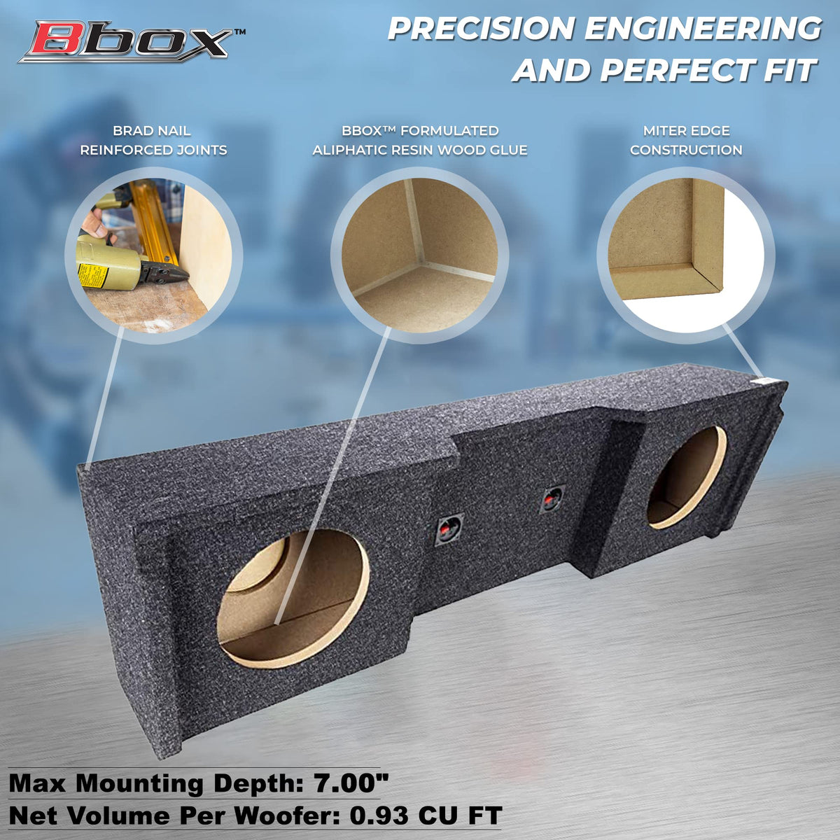 Atrend Bbox airtight recessed side panels minimize leaks and improve overall sound