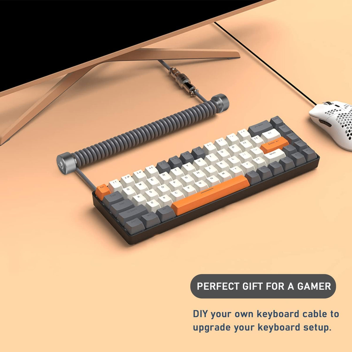 ATTACK SHARK coiled cable winder reduces tangles during intense gaming sessions