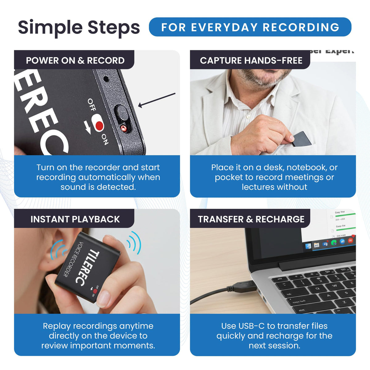 Attodigitl TileRec compact pocket design fits easily in a pocket