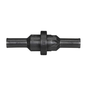 Attwood fuel vent line surge protector top view showing compact black body