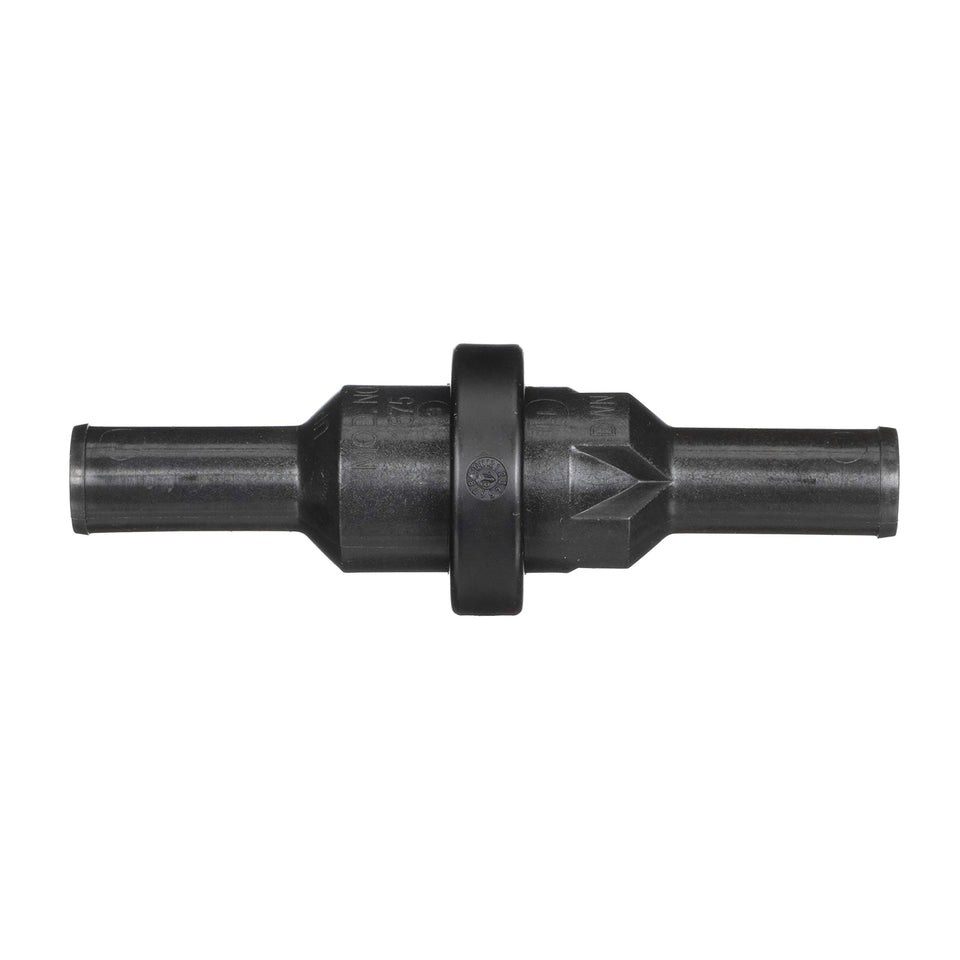 Attwood fuel vent line surge protector top view showing compact black body