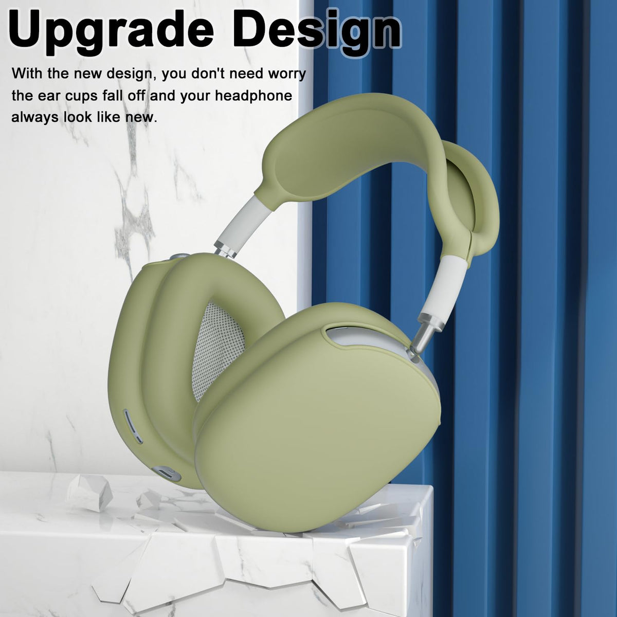 ATUAT close-up of earcup cover texture highlighting scratch resistance benefit