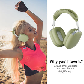 ATUAT headphones in a commuter setting showing durable protection on the go