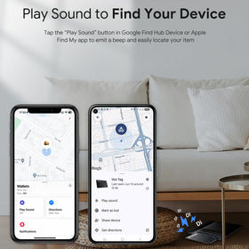 ATUVOS Air Tag Pro with Google Find Hub on Android for locating belongings.