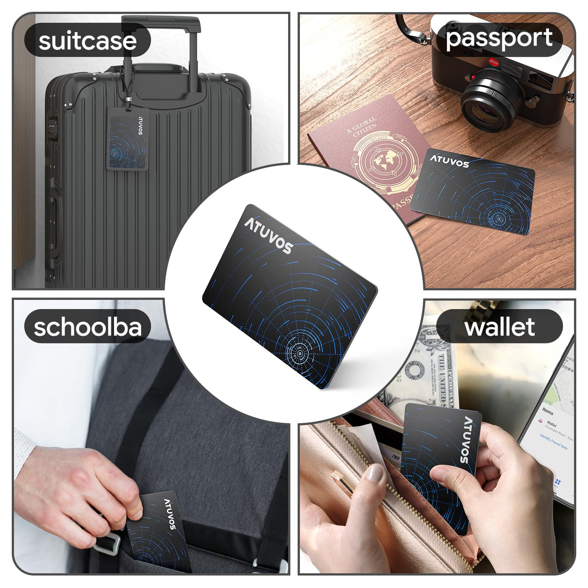 ATUVOS Air Tag Pro wireless charging on a Qi-certified charger.