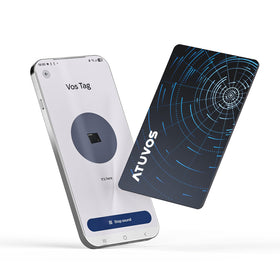 ATUVOS Air Tag Ultra-Thin Wallet Tracker tucked into a slim wallet for quick localization.