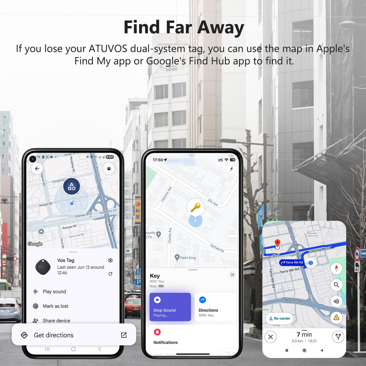 ATUVOS air tracker tag-1 pack on bag for quick luggage tracking