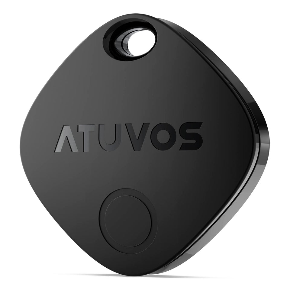 ATUVOS air tracker tag on a keychain helps locate keys quickly with Find My