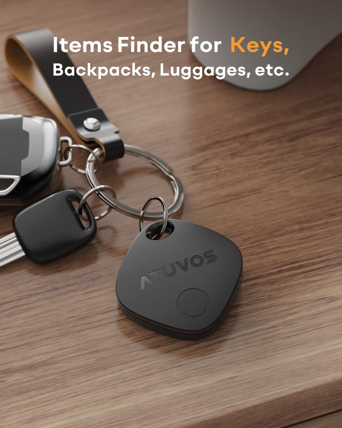 ATUVOS on travel backpack illustrating secure travel tracking