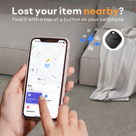 ATUVOS attached to suitcase handle for quick location