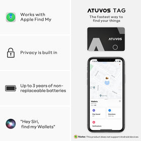 ATUVOS wallet tracker card built-in speaker emits a loud ring for easy finding.