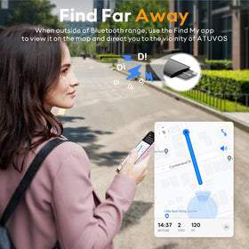 ATUVOS wallet tracker IP67 rating provides waterproof protection during daily use.