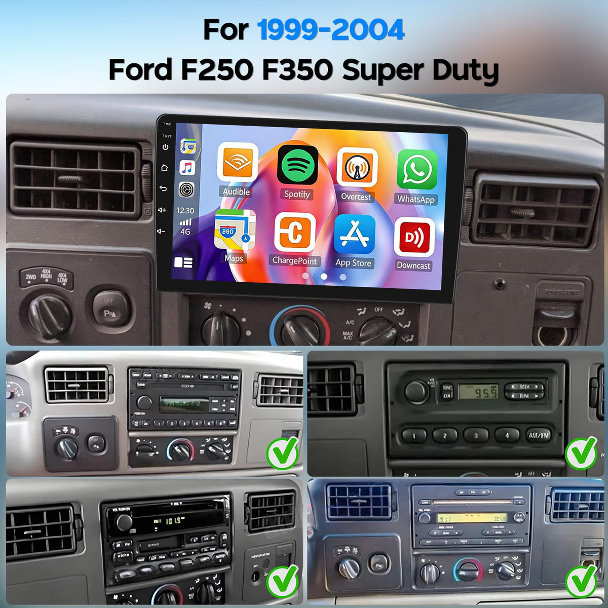 Aublinto car stereo with wireless CarPlay and Android Auto for seamless connectivity