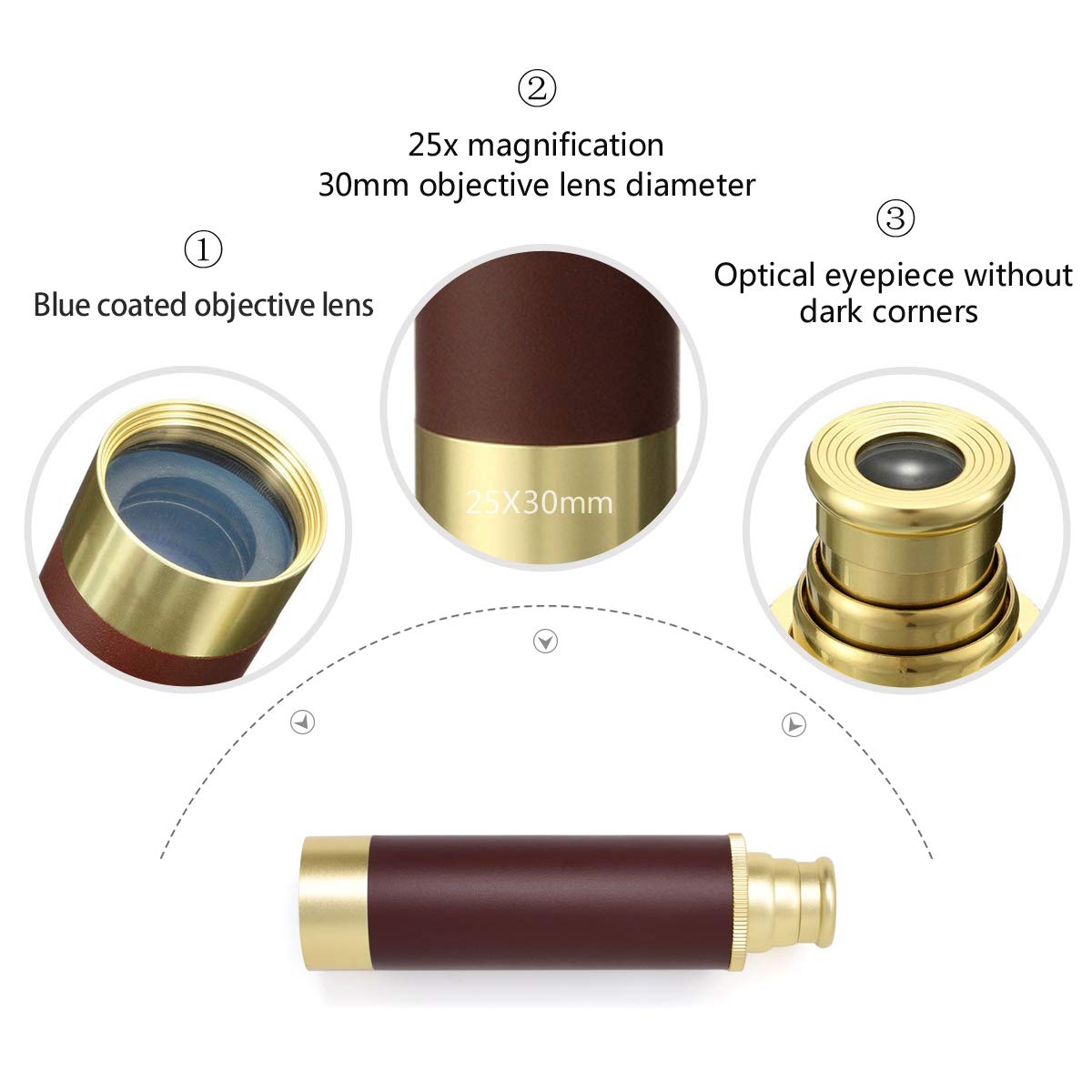 Aubric pocket-size telescope with bag for easy carry