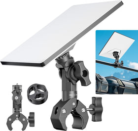 AUDEETO front view of Starlink Mini mount showing secure fit and stability