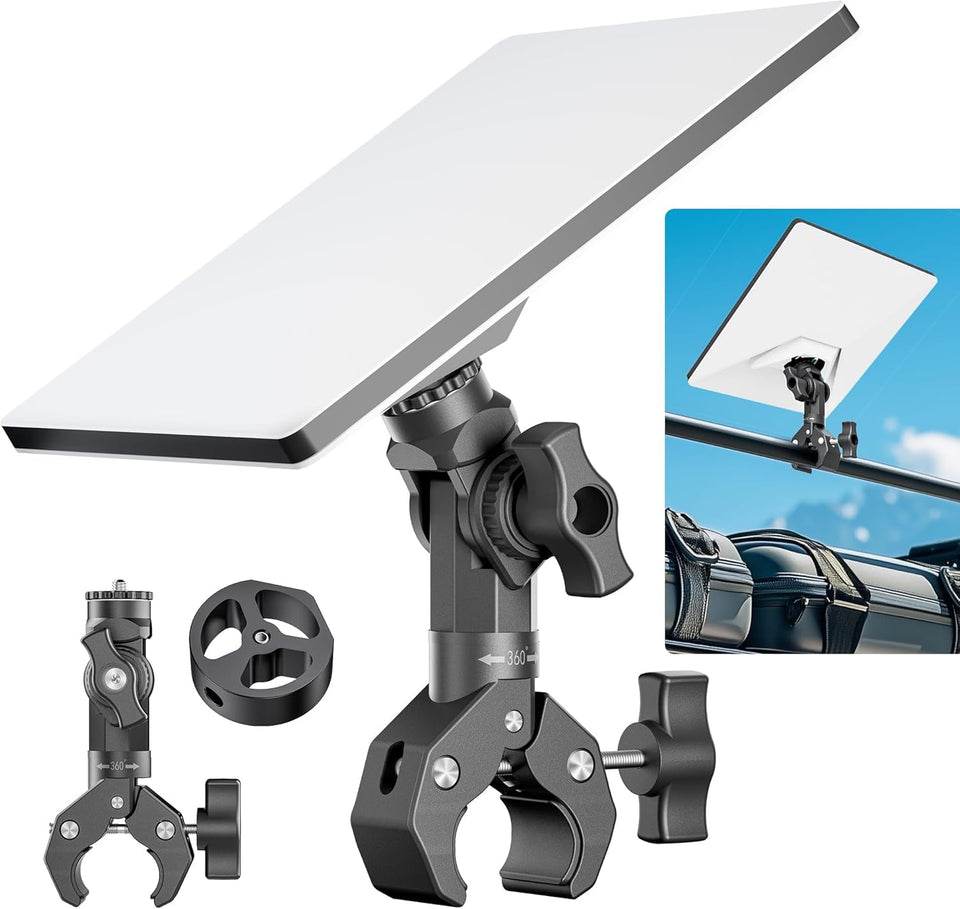 AUDEETO front view of Starlink Mini mount showing secure fit and stability