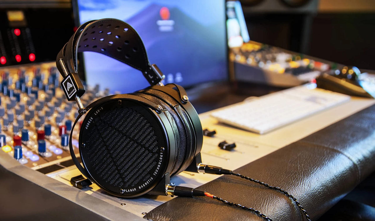 Audeze LCD-X side view highlighting open-back design for natural soundstage.