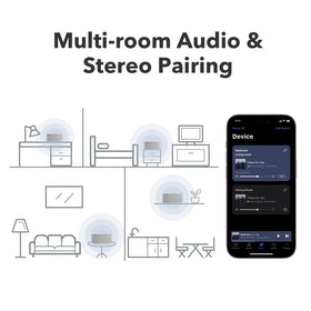 Audio Pro C10 MKII WiiM Edition ambience lighting setup highlights stylish design in a room.