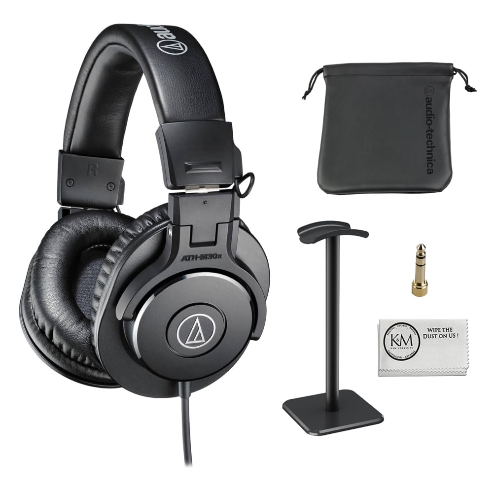 Audio-Technica ATH-M30x headphones front view highlighting durable build for daily use
