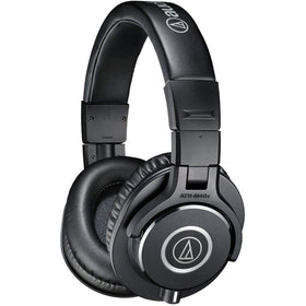 Audio-Technica ATH-M40x ear cups close-up shows sound isolation in loud environments.