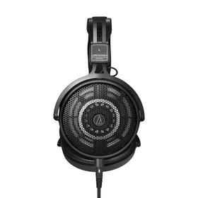 Audio-Technica ATH-R50x open-back headphones side view showing driver layout for natural, wide soundstage, ideal for mastering.