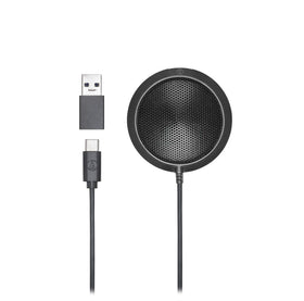 Audio-Technica ATR4697-USB close-up of top capsule highlighting omnidirectional pickup and clarity benefit