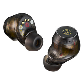 Audio-Technica ATH-CKS30TW+ earbuds worn in-ear for secure comfort