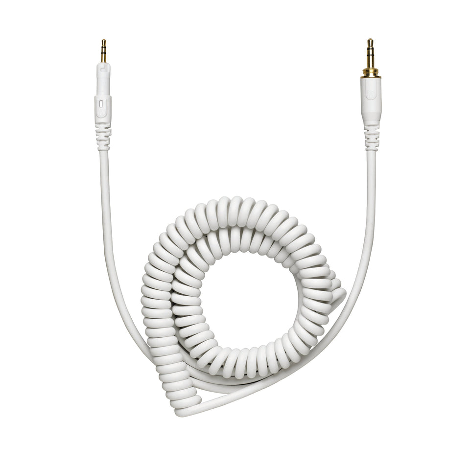 Audio-Technica HP-CC-WH replacement coiled cable for M Series headphones, versatile 2–3 m length for studio setups