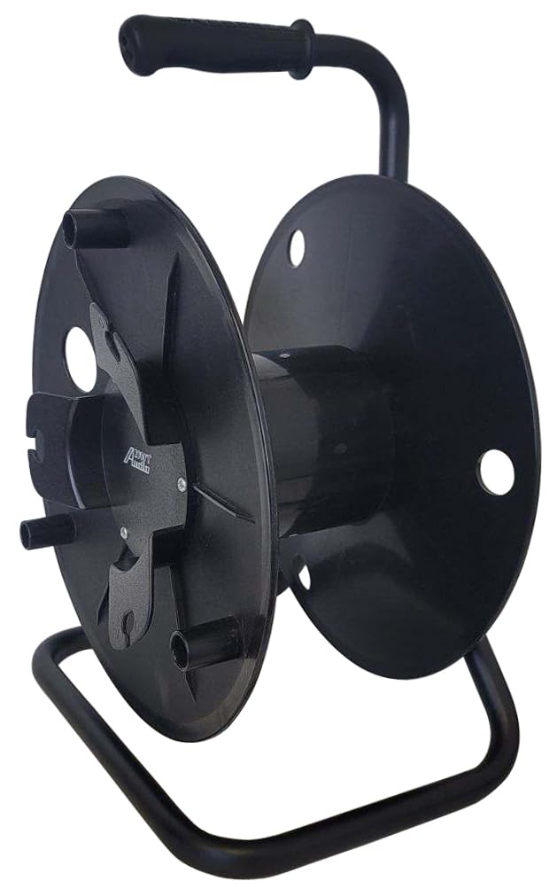 Audio2000's ADC271CB front view highlights portable rugged cable reel in red frame