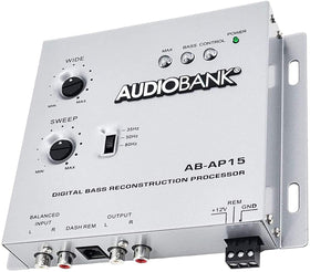 Audiobank AP15 rear connection ports with RCA and power terminals for seamless integration