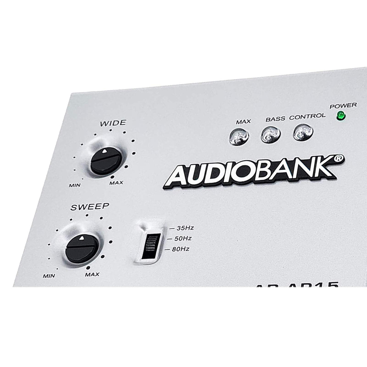 Audiobank dash-mount remote installed on dash for easy bass control