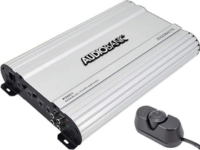 Audiobank Monoblock 3000W amp heatsink close-up highlighting cooling design