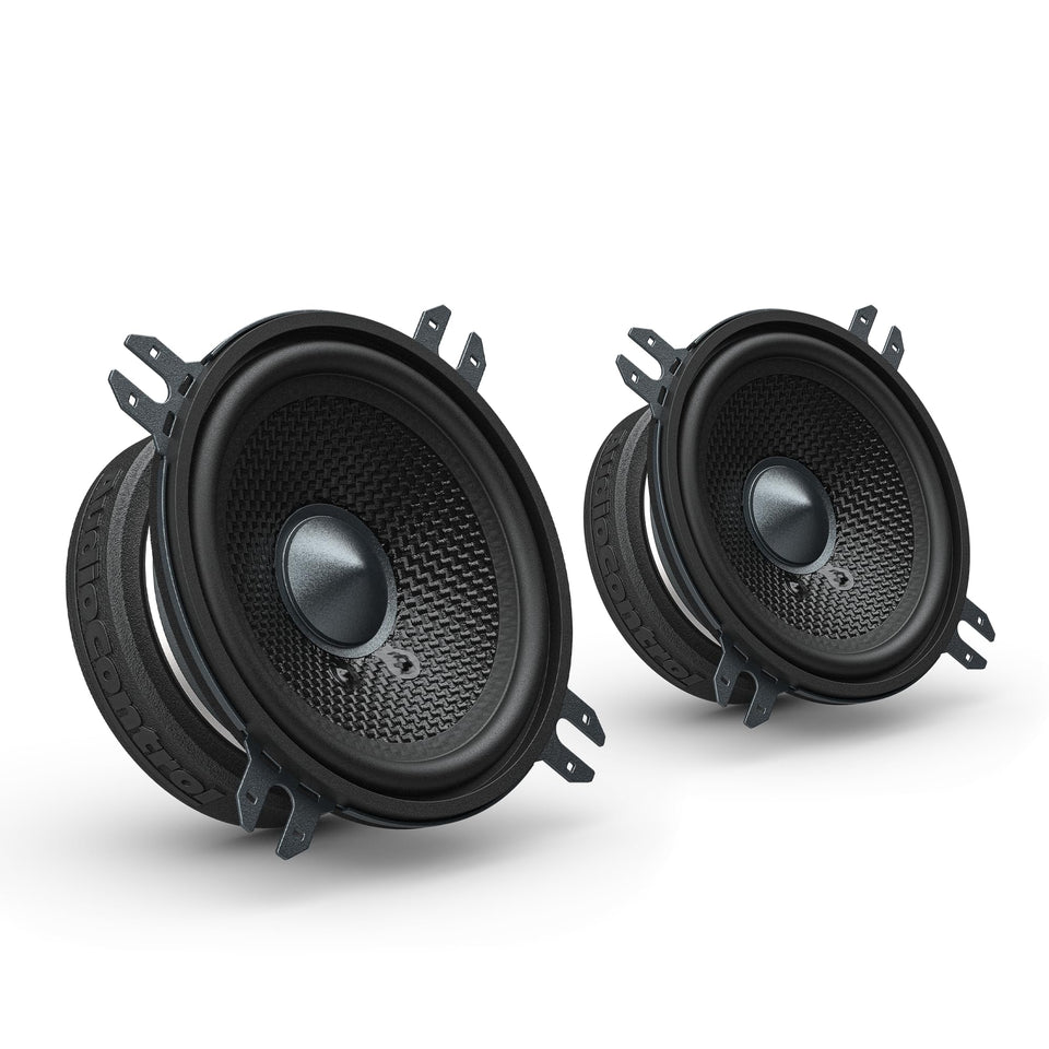AudioControl Altitude 3.5-inch component speaker showing compact fit for tight vehicle spaces.