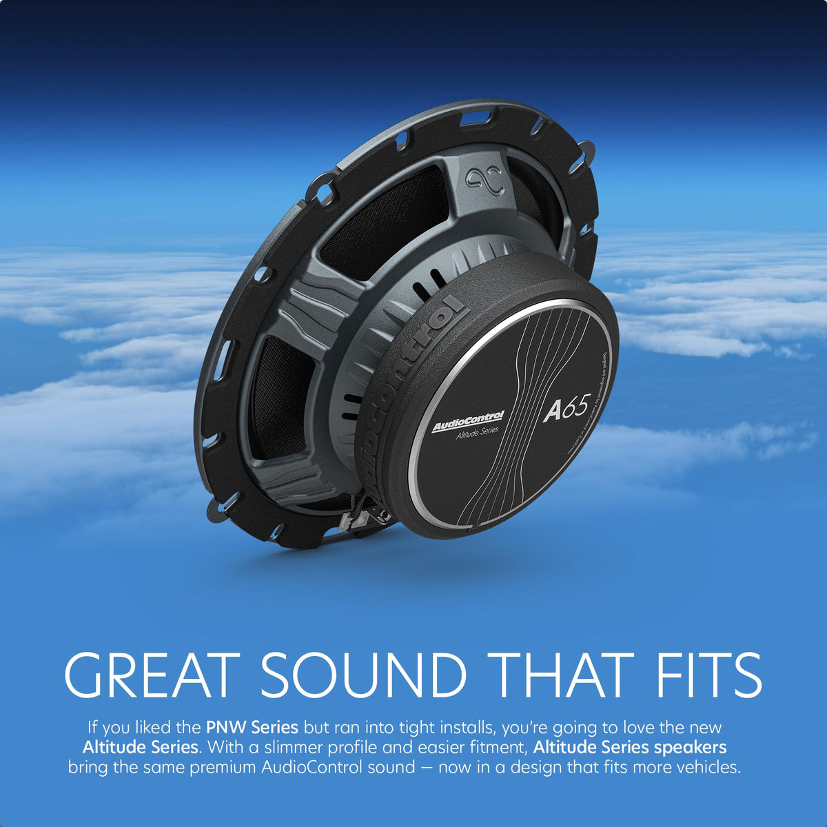AudioControl Altitude 6.5 inch coaxial with glass fiber cone for precise sound.