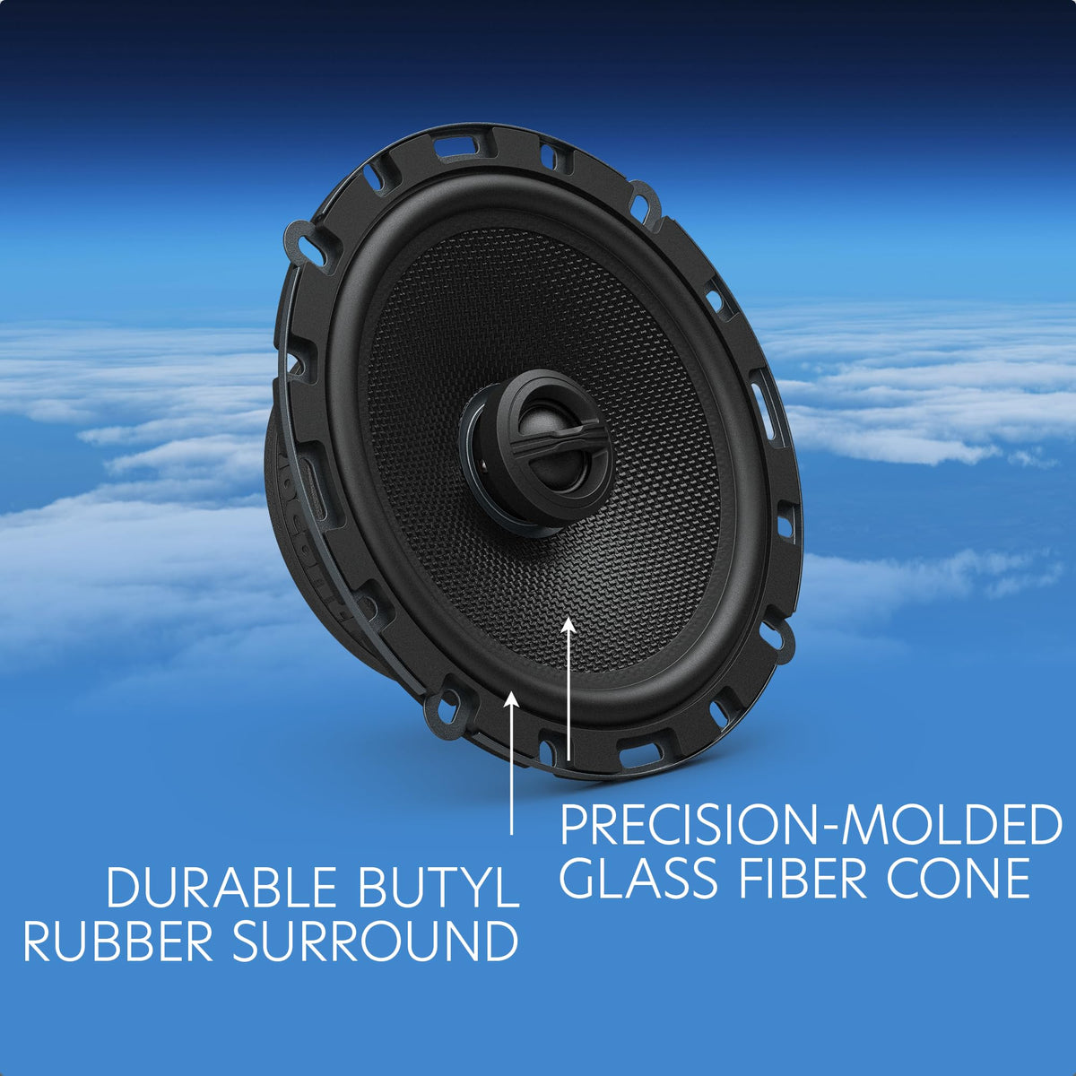AudioControl Altitude 6.5 inch coaxial slimline basket design enables easy integration.
