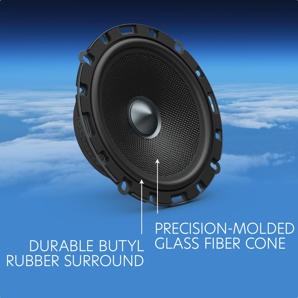 AudioControl Altitude glass fiber cone woofer highlights durable bass and midrange.