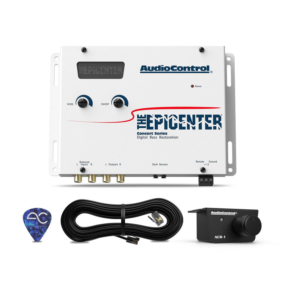 AudioControl EPICENTER front view highlights compact bass restoration unit.