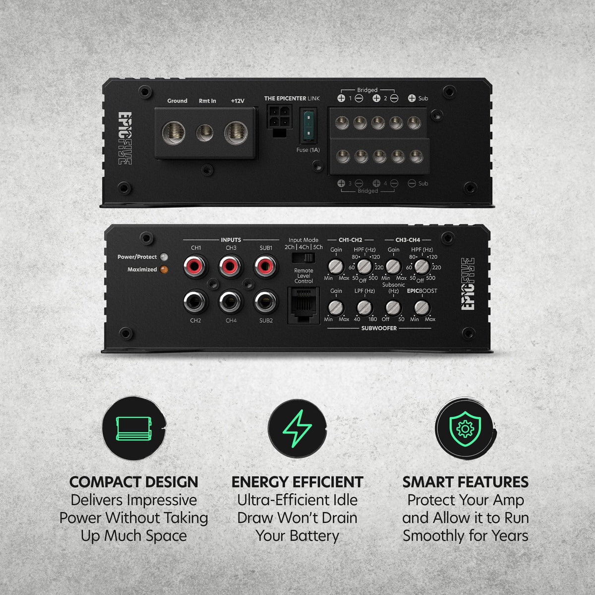 AudioControl EPICFIVE bass control knob for subwoofer level adjustment