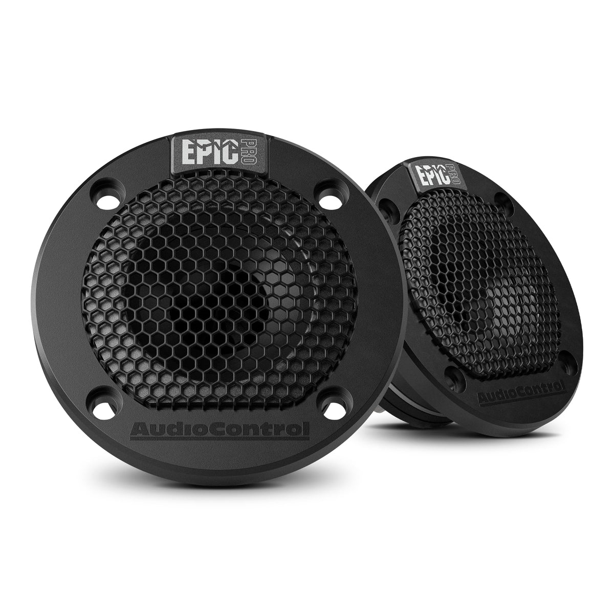 AudioControl EPICPRO3NT front view showing tweeter face and clarity benefit