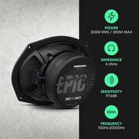 EpicPRO69CX pressed-paper cone yields smooth midbass texture.