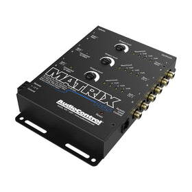 AudioControl Matrix Plus six outputs powering multiple amps and subs.
