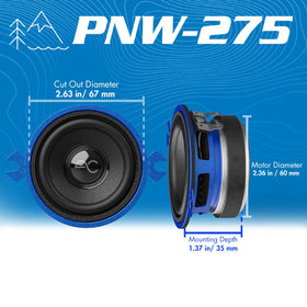 AudioControl PNW Series midrange pair in dash setup delivering crisp sound